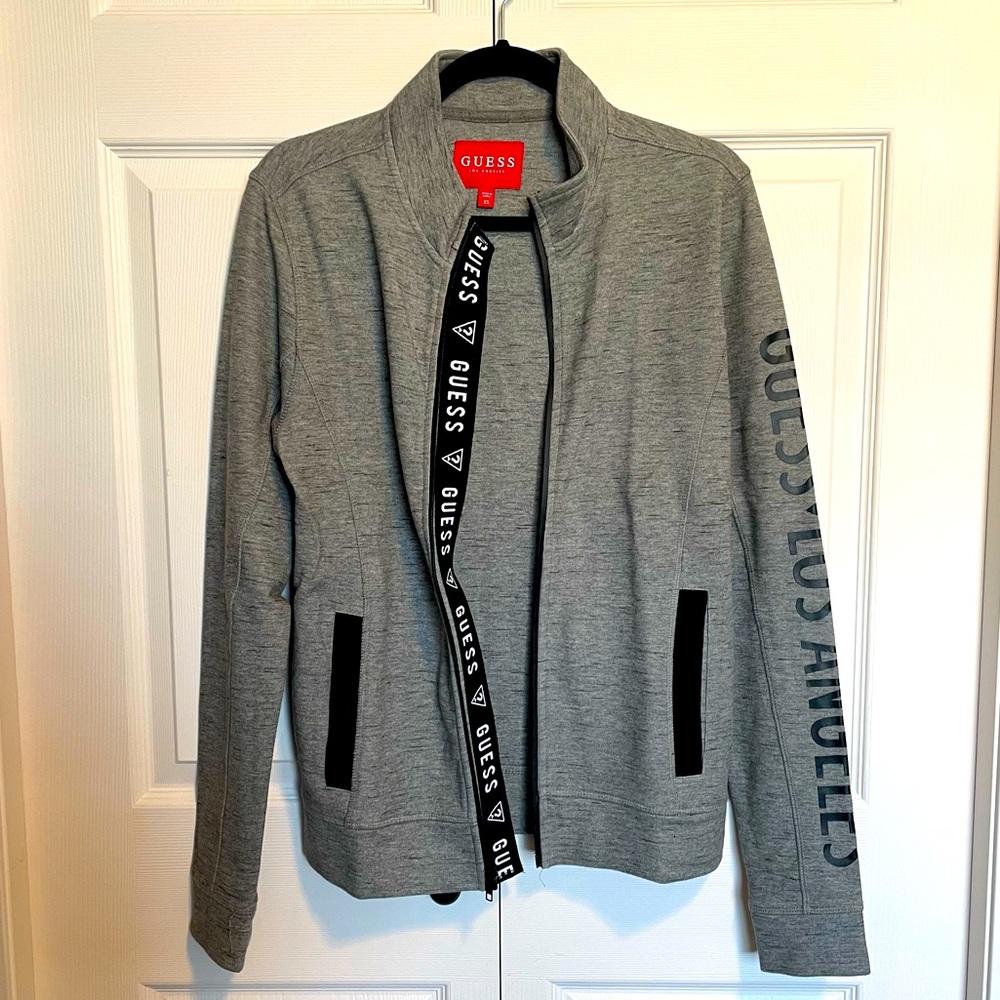 Guess Track Suit Jacket (Gray,Used, Small)